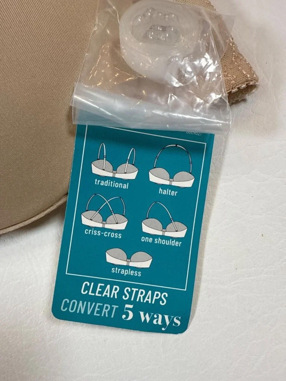 NWT Vanity Fair Convertible Strapless Gel Touch Push-Up Bra 36B Beige (M695)